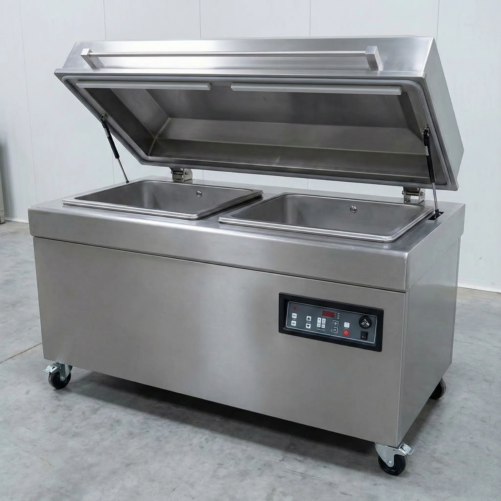 Vacuum sealer removing air from food packaging to extend shelf life