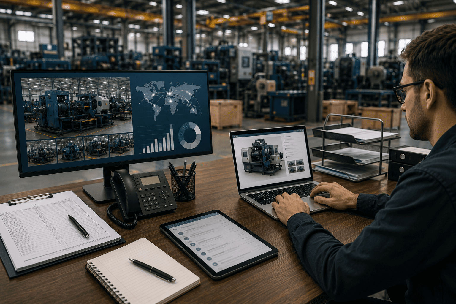 Industrial equipment listings and buyer outreach tools supporting asset marketing and sale execution.