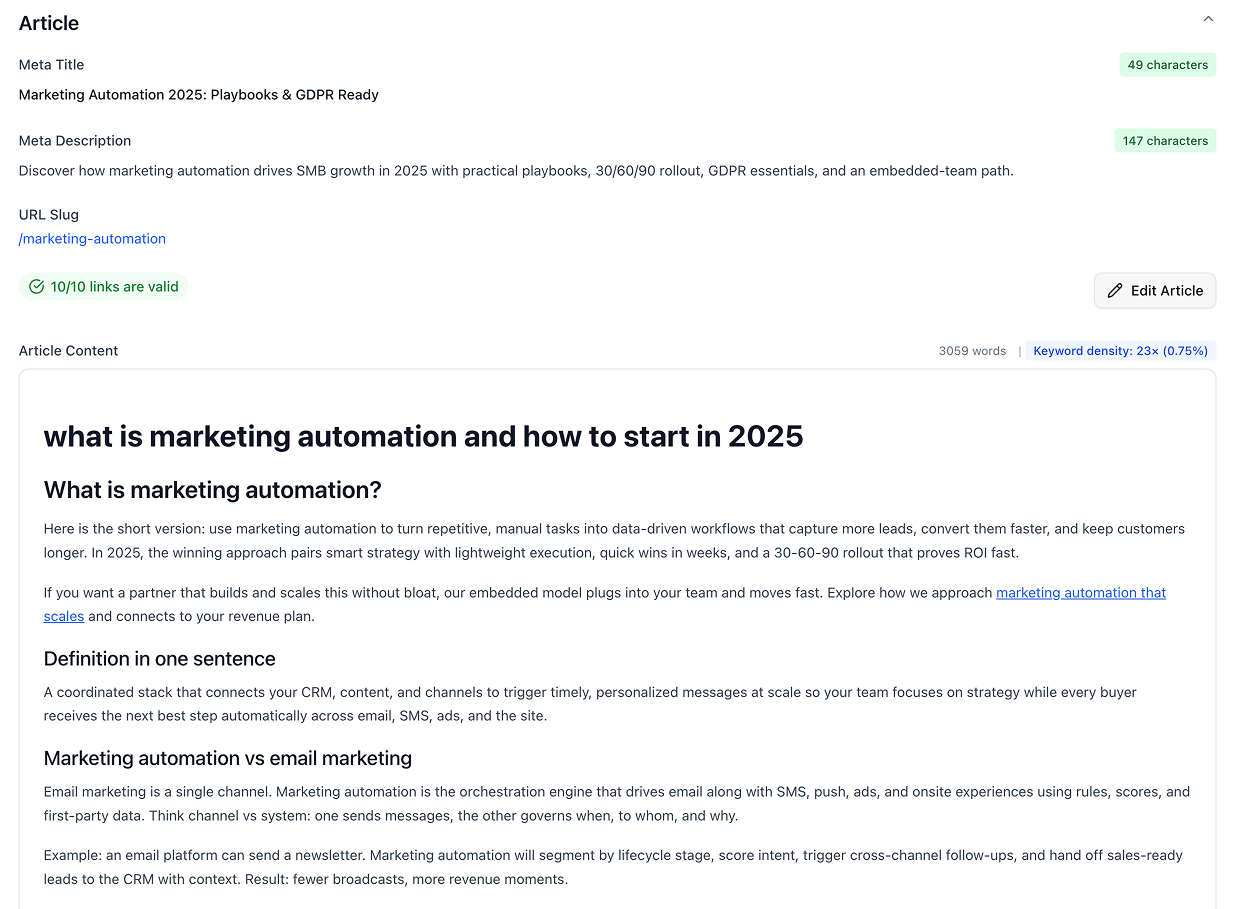 Content that appears in LLMs