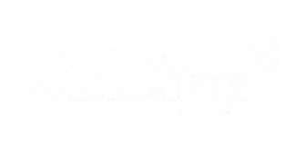 CallApp logo text with a location pin icon integrated in the design.