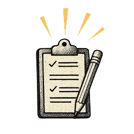 Symbolgrafik eines Klemmbretts mit Stift – steht für Struktur, Individualität und den maßgeschneiderten Coaching-Ansatz von Anatomie.