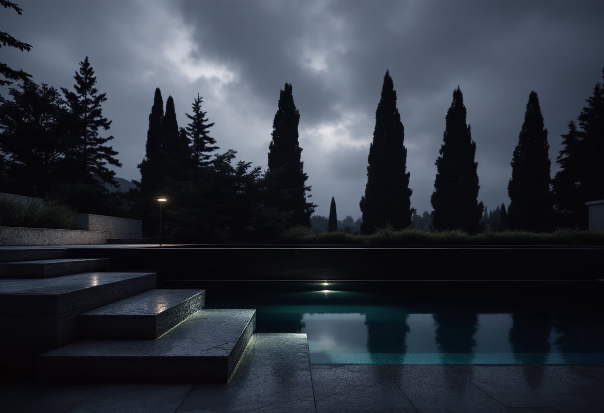 image of a landscaped pool area