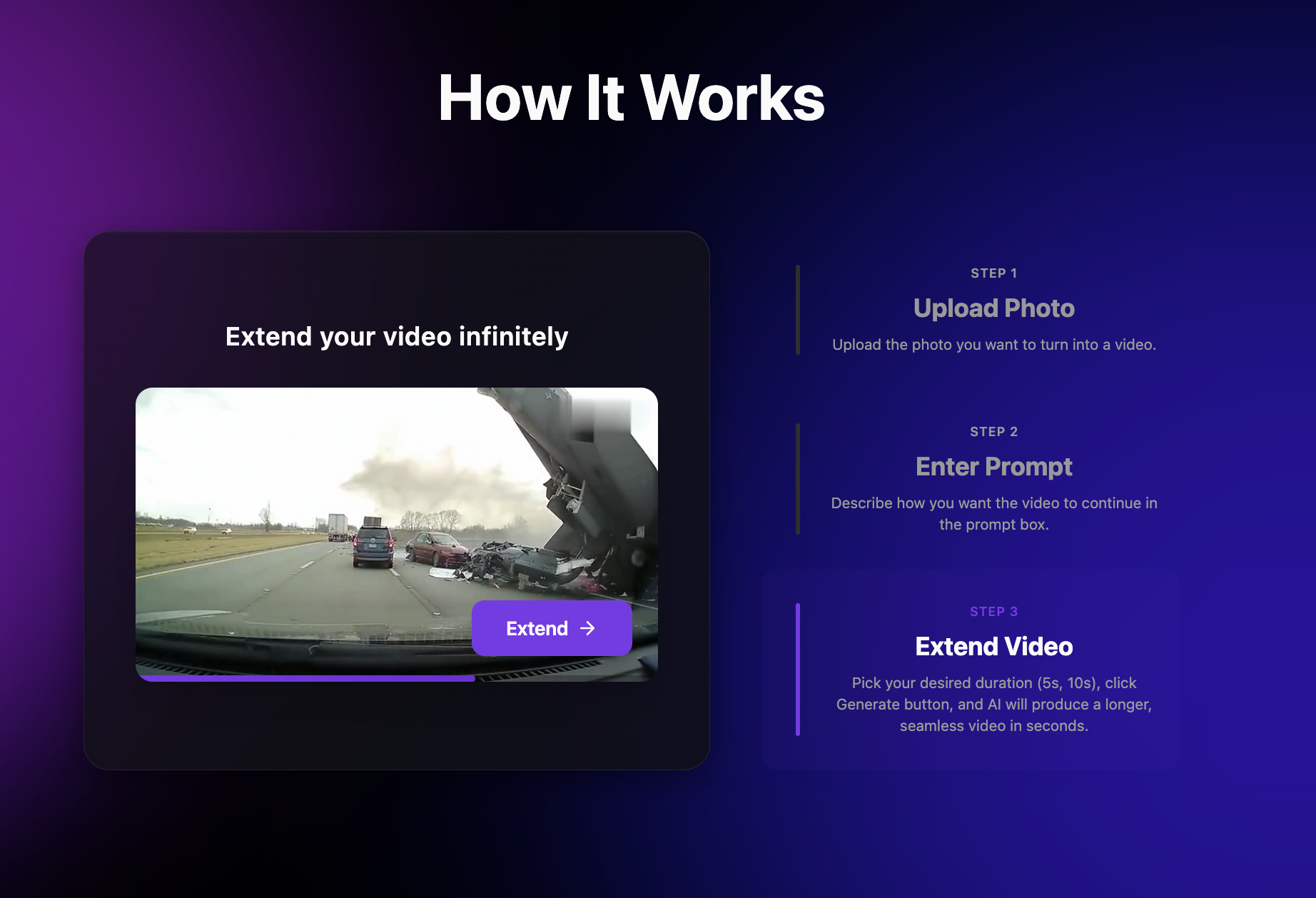 Dashboard view of highway car accident scene - Vid Extender