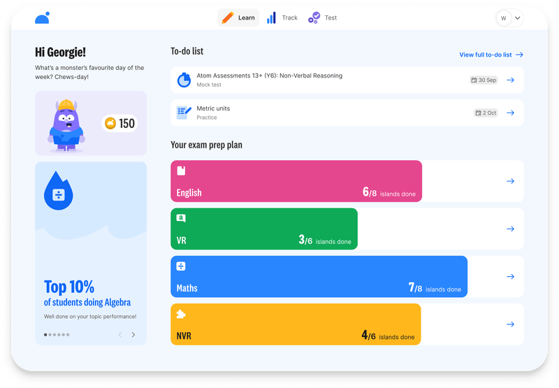 Progress Tracking for entrance exams | Atom Learning