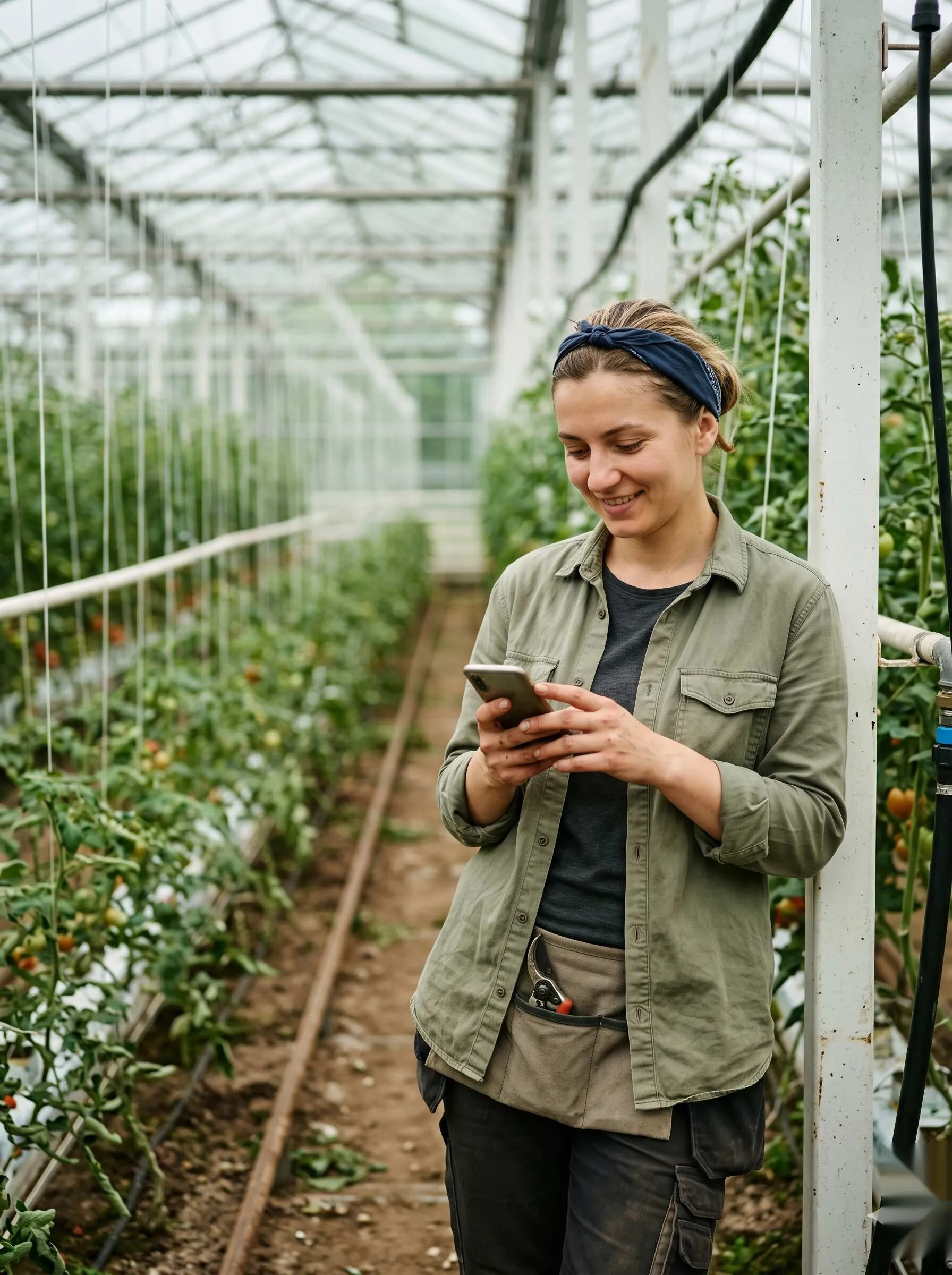Horticultural worker who's being screened with text recruiting software