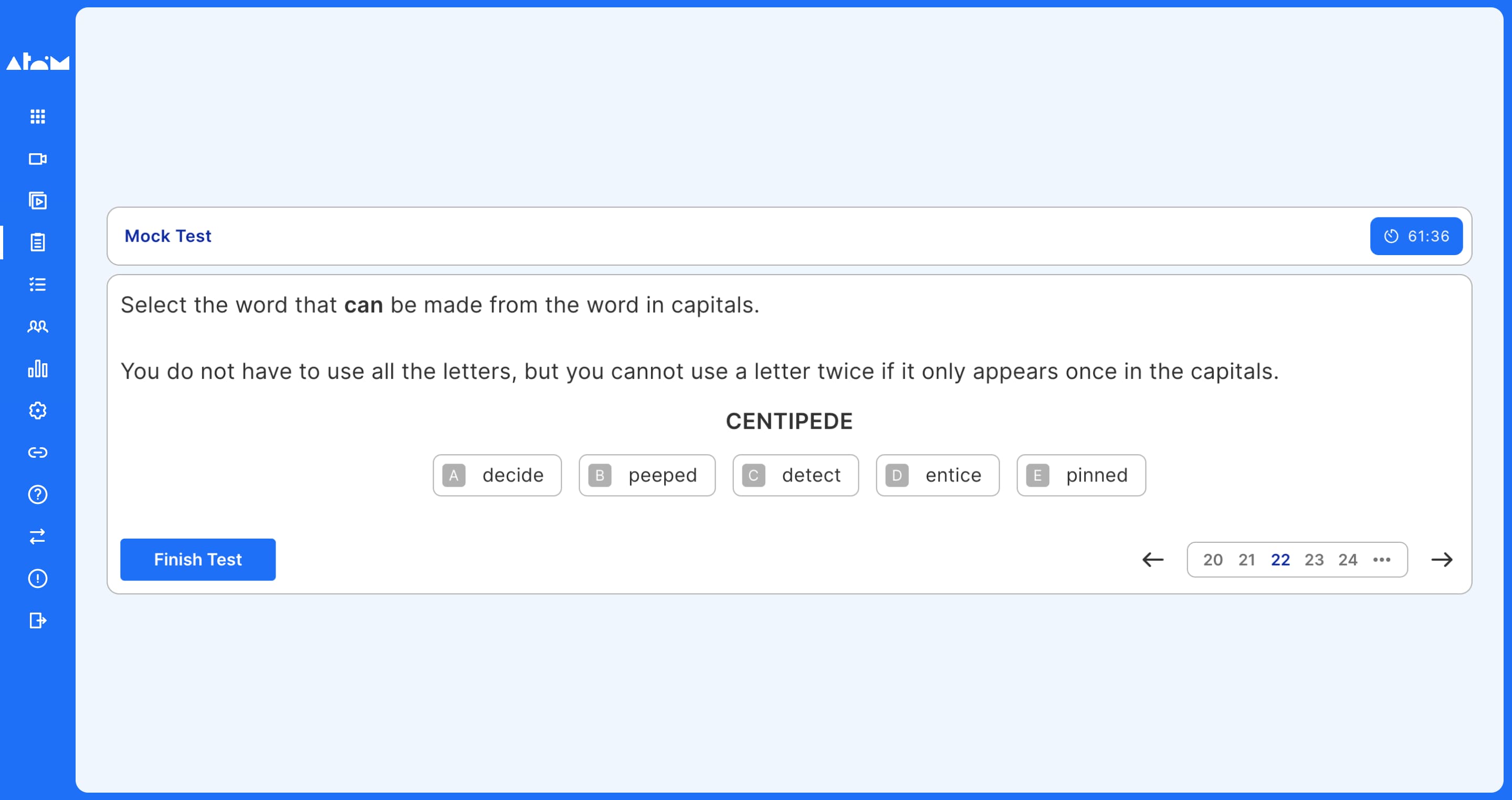 Creating new words - verbal reasoning example question