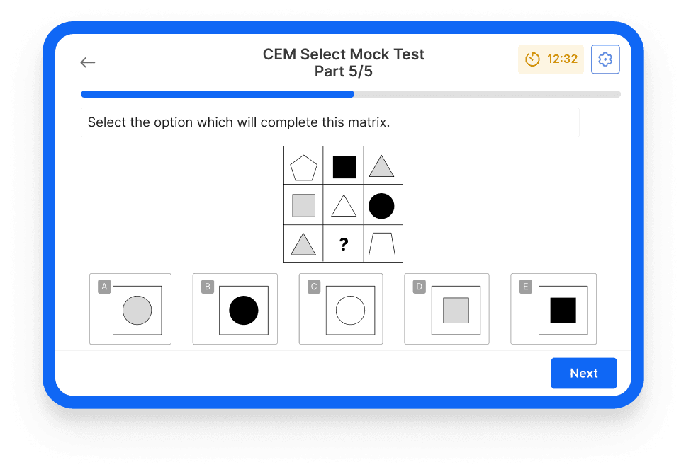 Cambridge Select Insight mock test on Atom Home