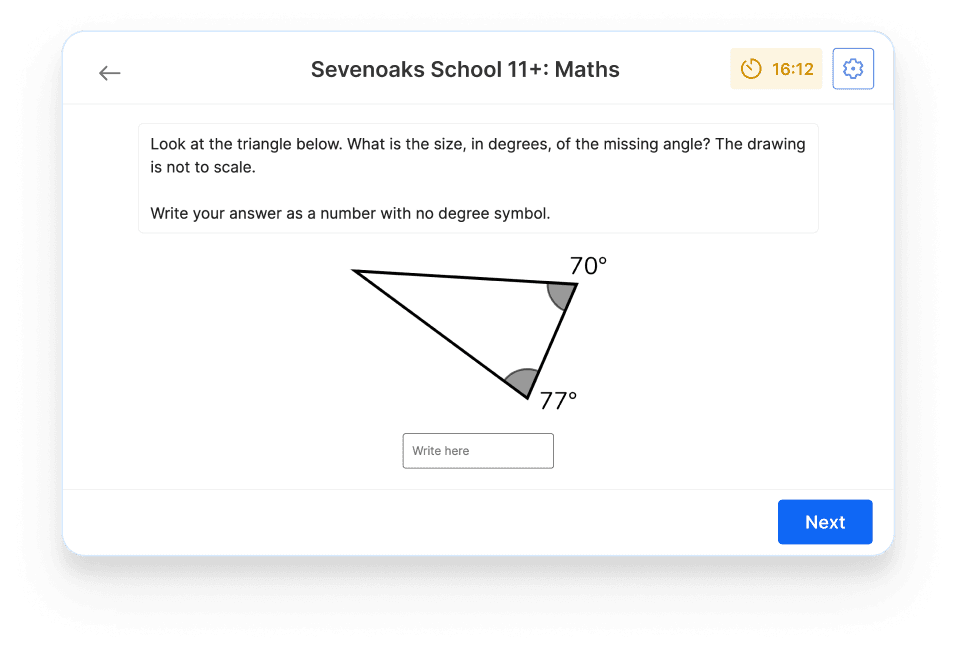 11+ maths mock test for Sevenoaks School on Atom Home