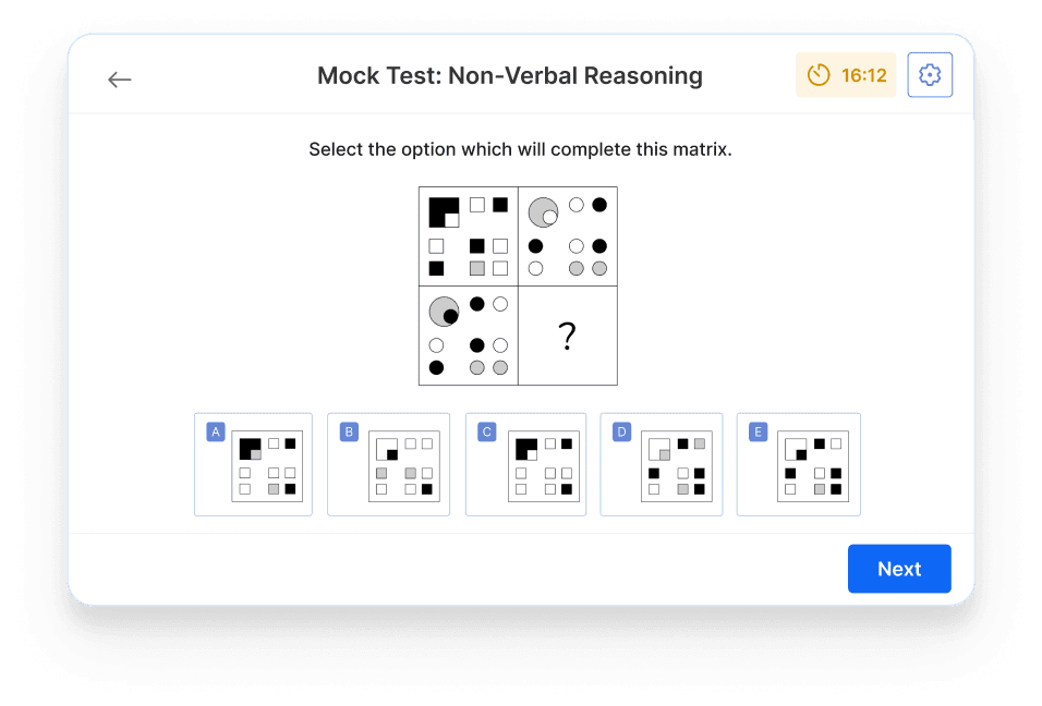Non-verbal reasoning mock test on Atom Home