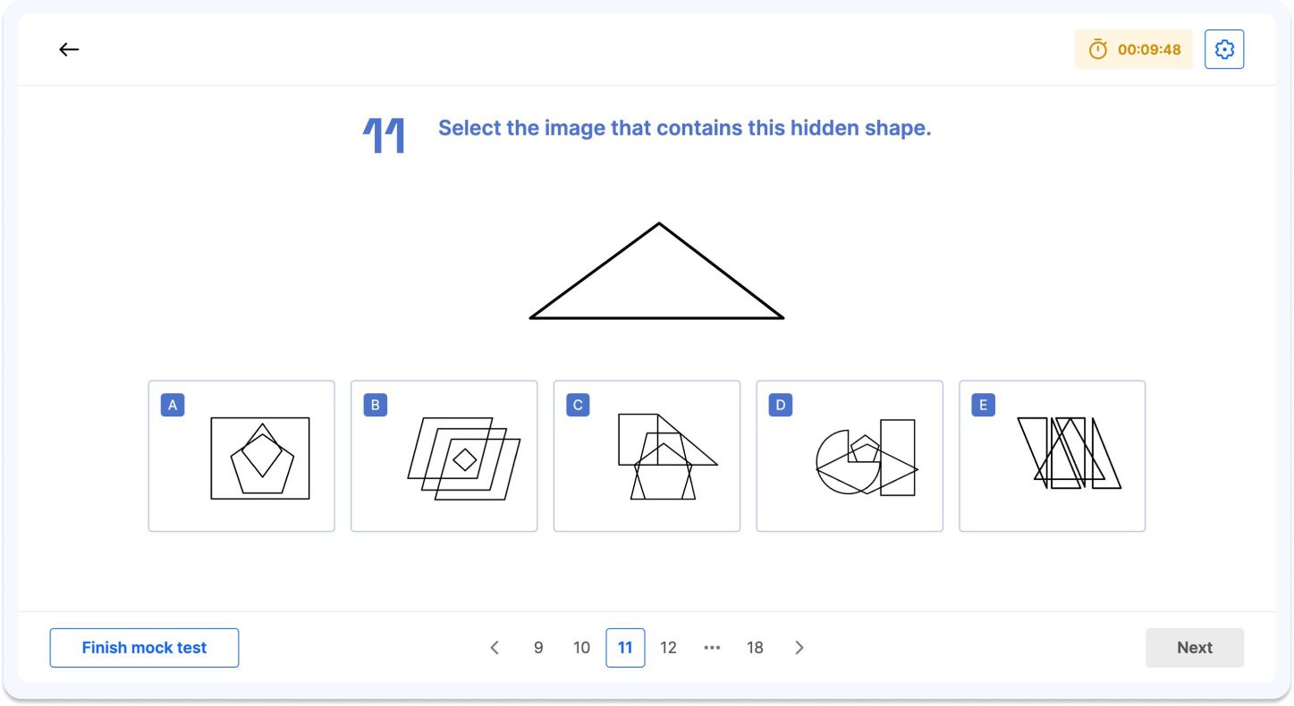 A figure recognition question on a CAT4 mock test on Atom