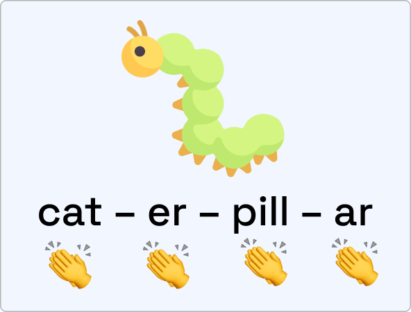 phonological segmentation of the word 'caterpillar'