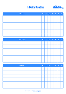 A blank schedule template for your child to fill in their daily routine