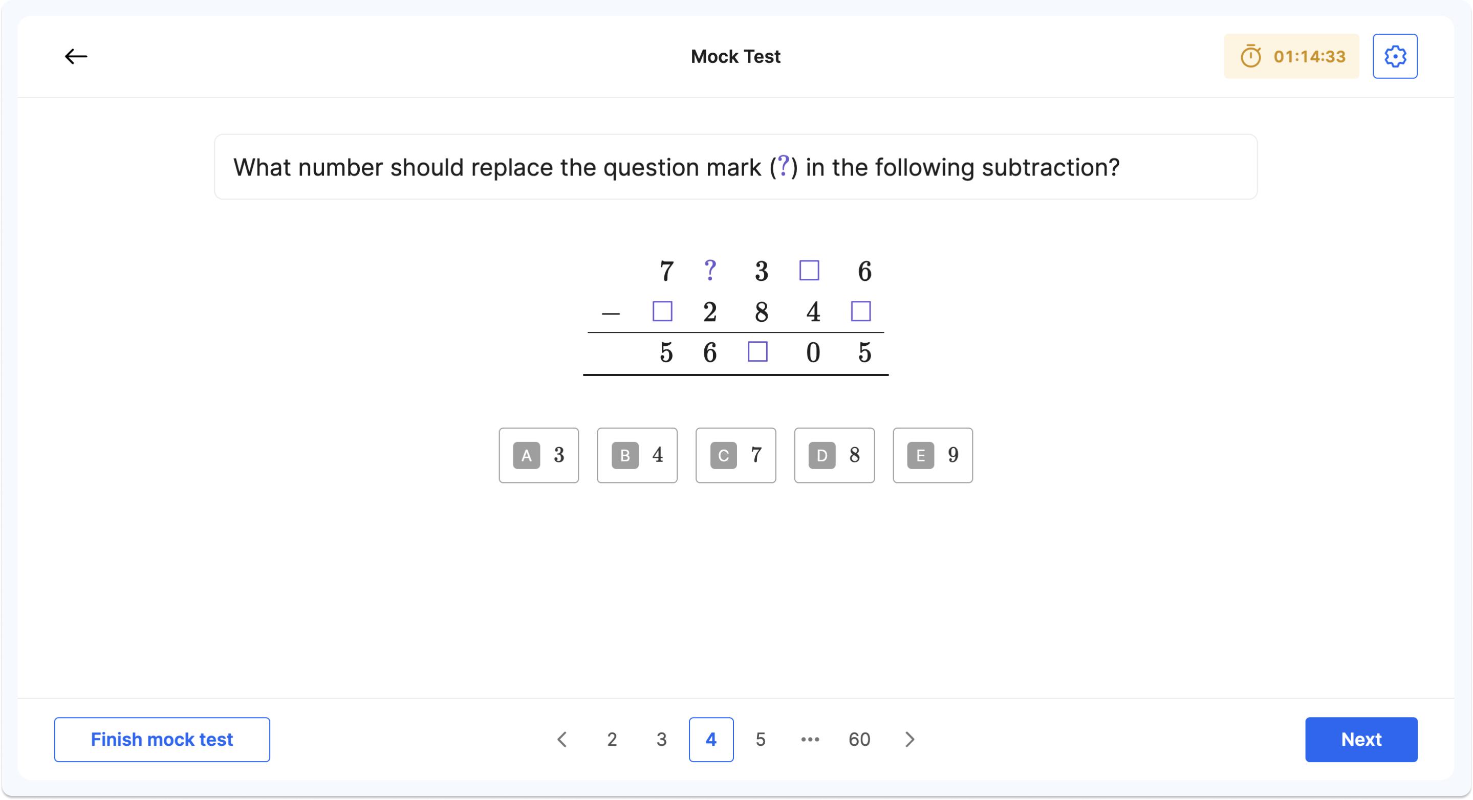 Example question from a maths mock test for Latymer Upper School on Atom