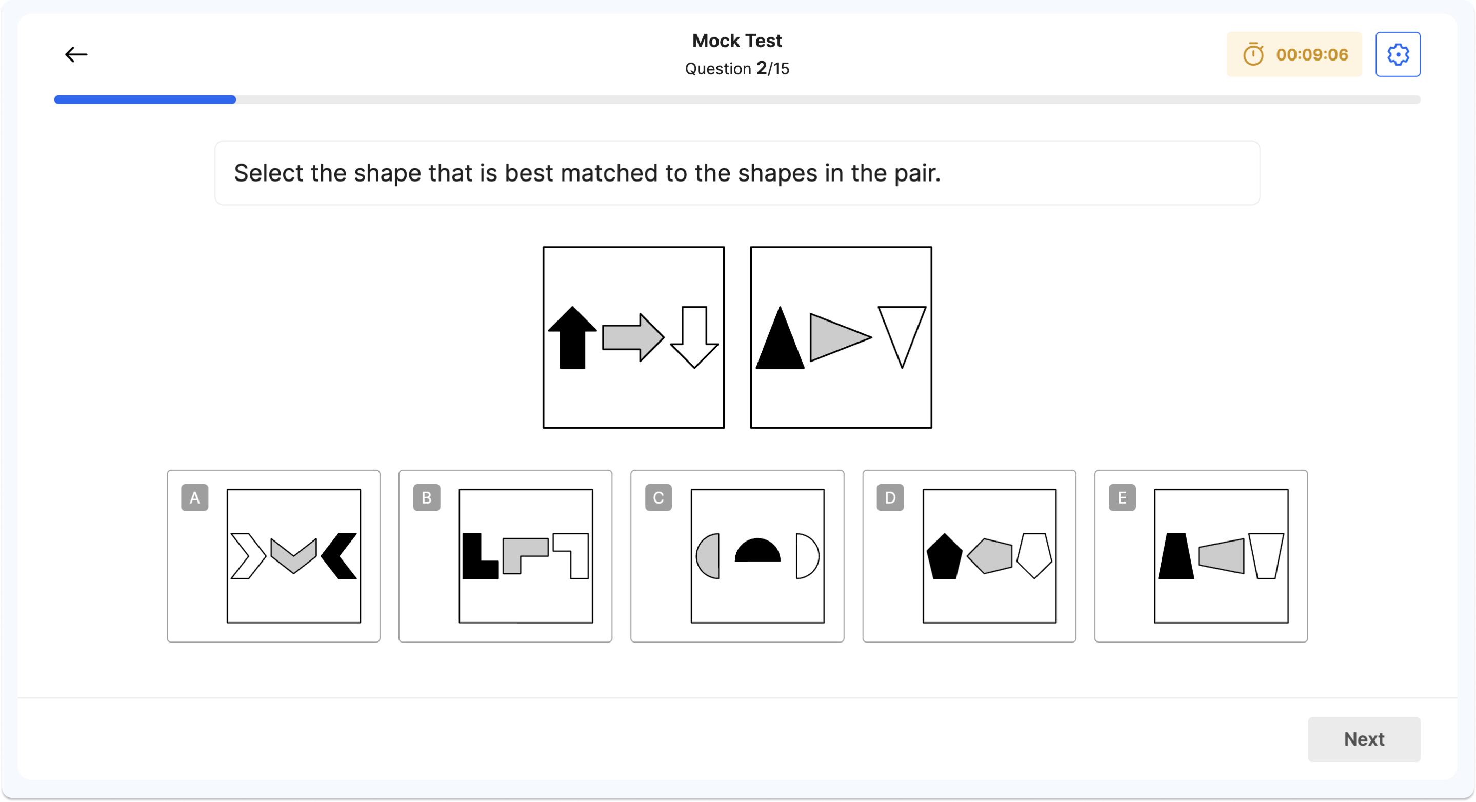 An example non-verbal reasoning question from an Atom Assessments familiarisation exercise