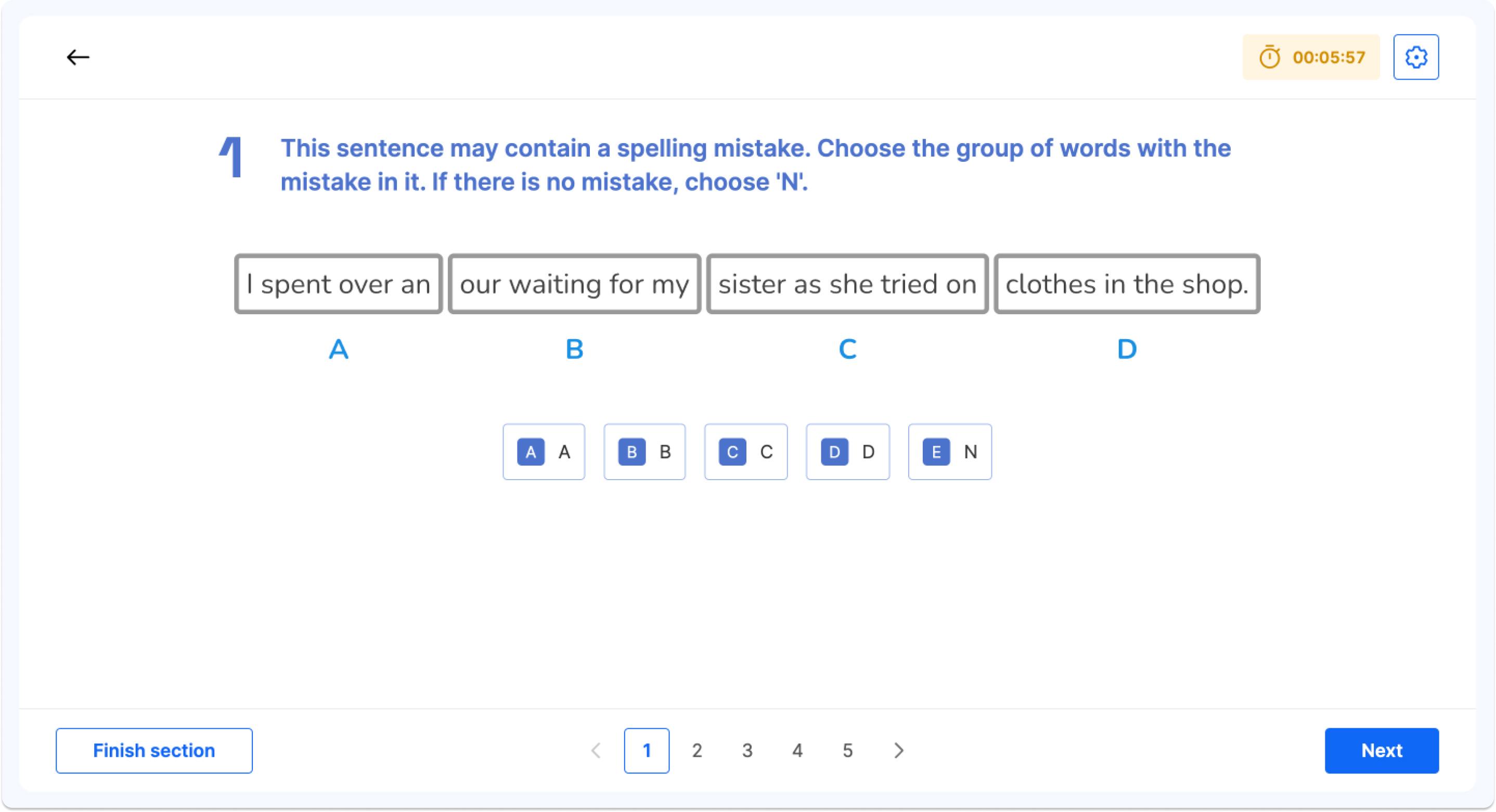 Example question from a Henrietta Barnett 11 plus mock test on Atom