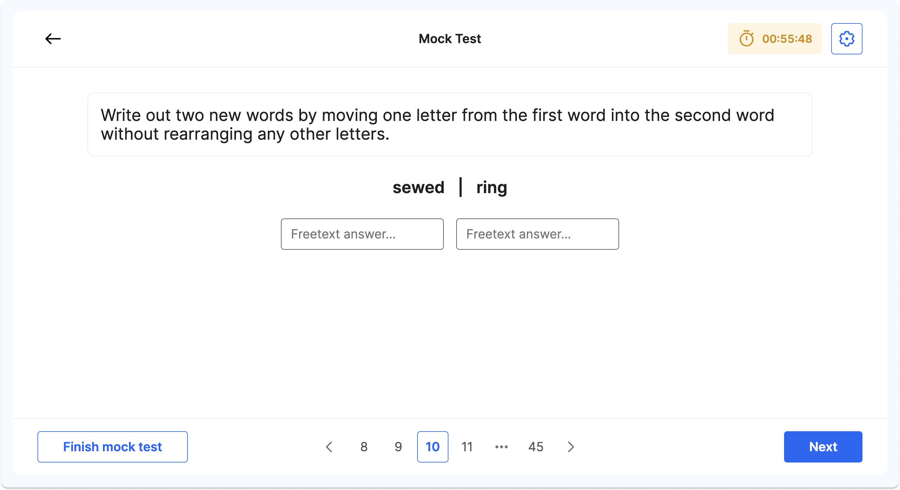 Example question from an Alleyn's School 11 plus reasoning mock test on Atom