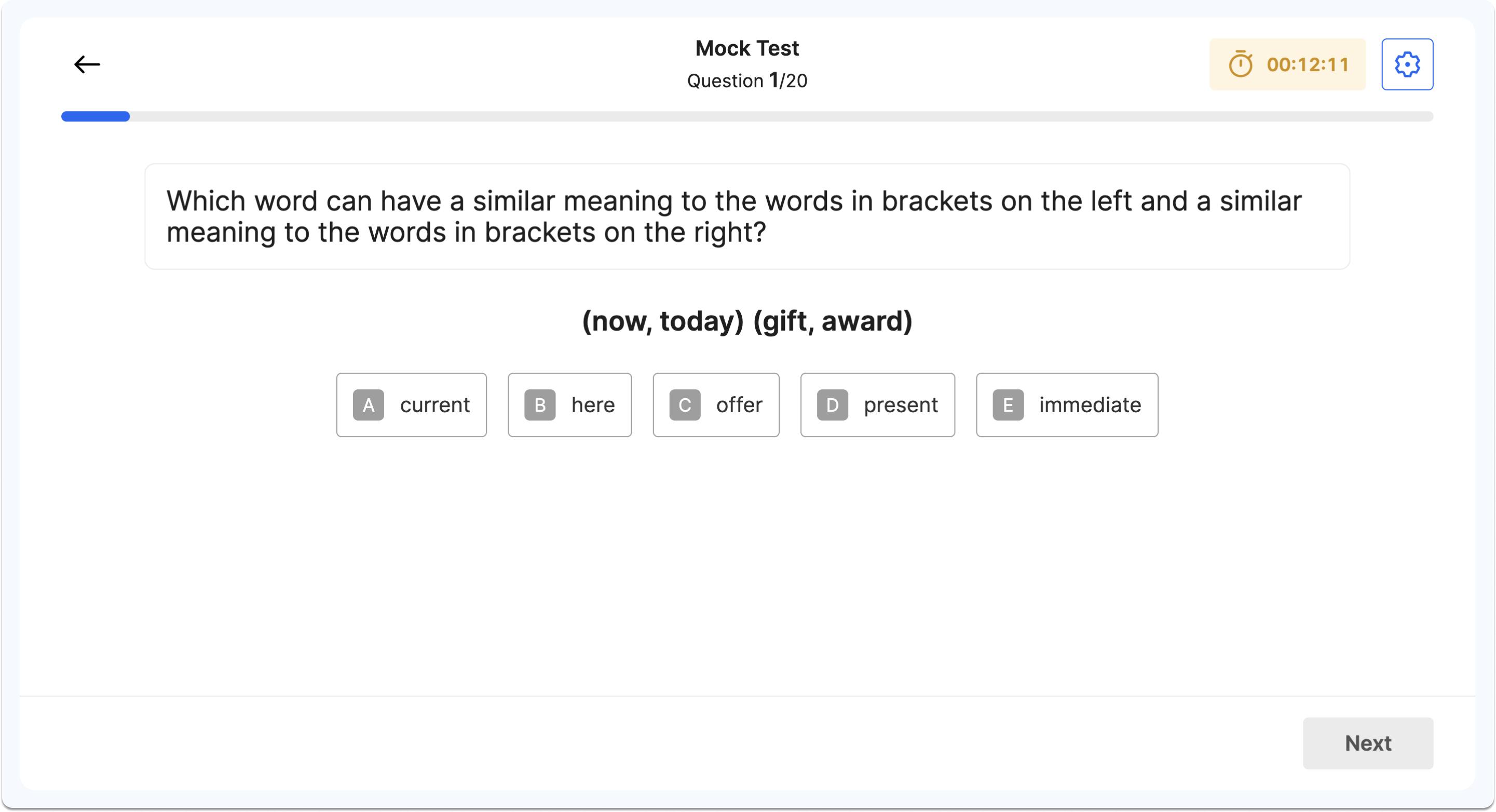 An example question from an Atom Assessments verbal reasoning familiarisation exercise