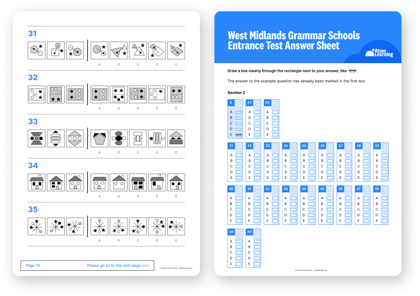 West Midlands question paper and answer sheet on Atom Learning