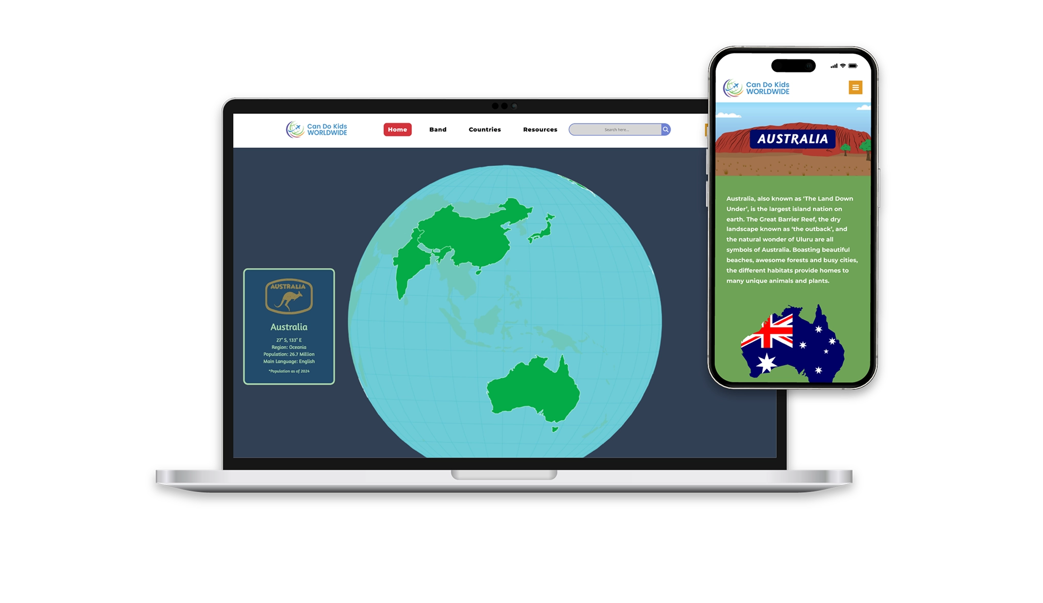 Interactive Globe and Country Page