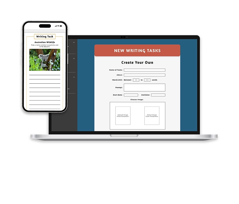Set your own custom Writing Tasks for students to complete