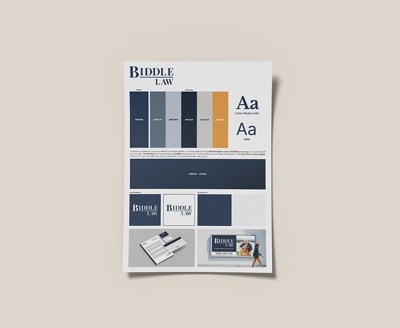 Biddle Law graphic design 