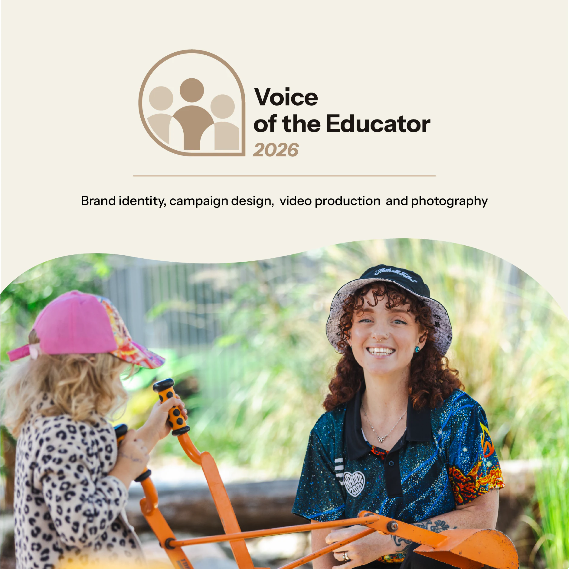 Voice of the Educator case study thumbnail featuring campaign branding and educator photography.