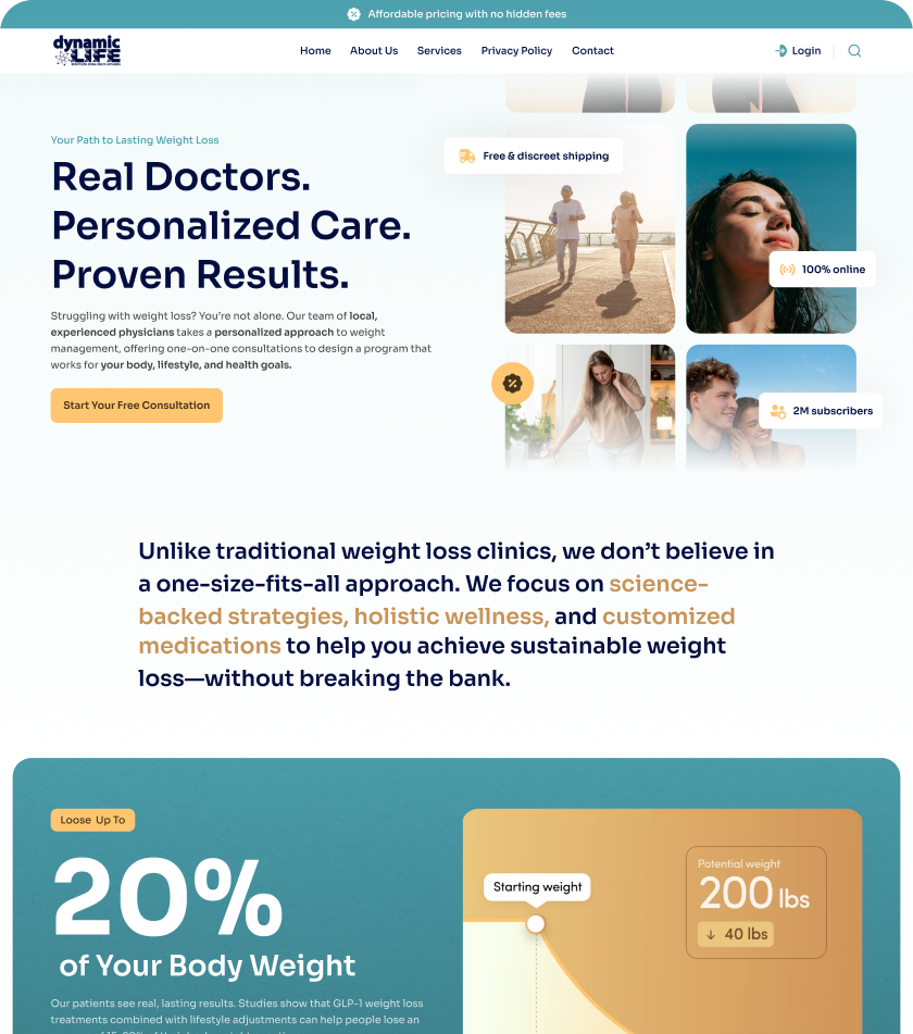 Dynamic life website template