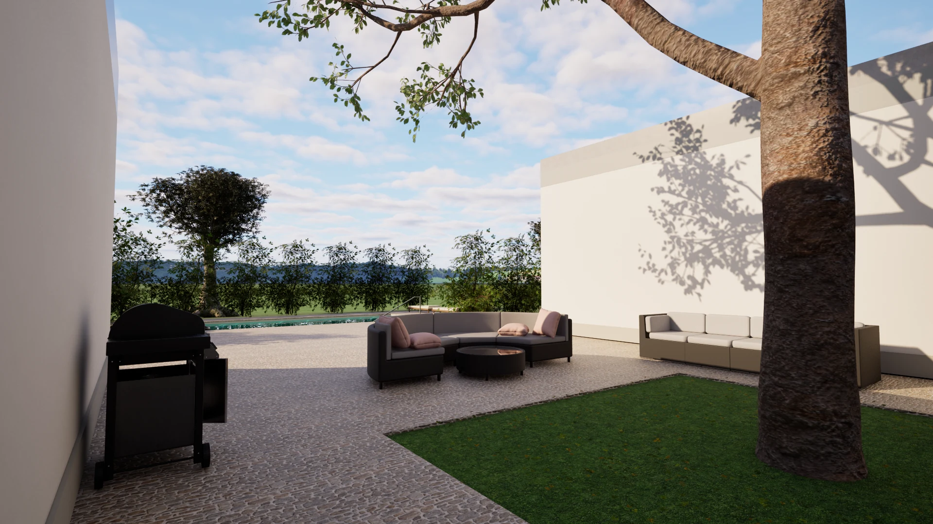 Patio and seating area