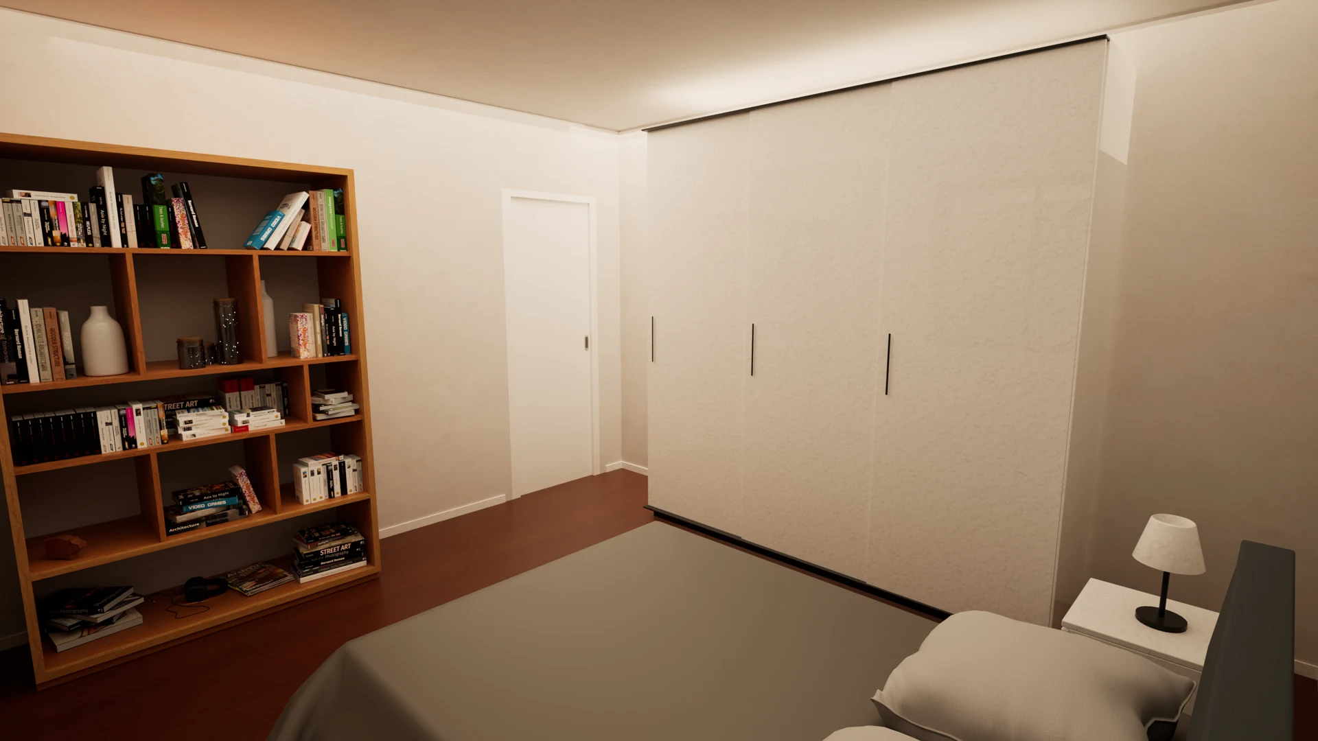 Bedroom · Wardrobes and bookcase