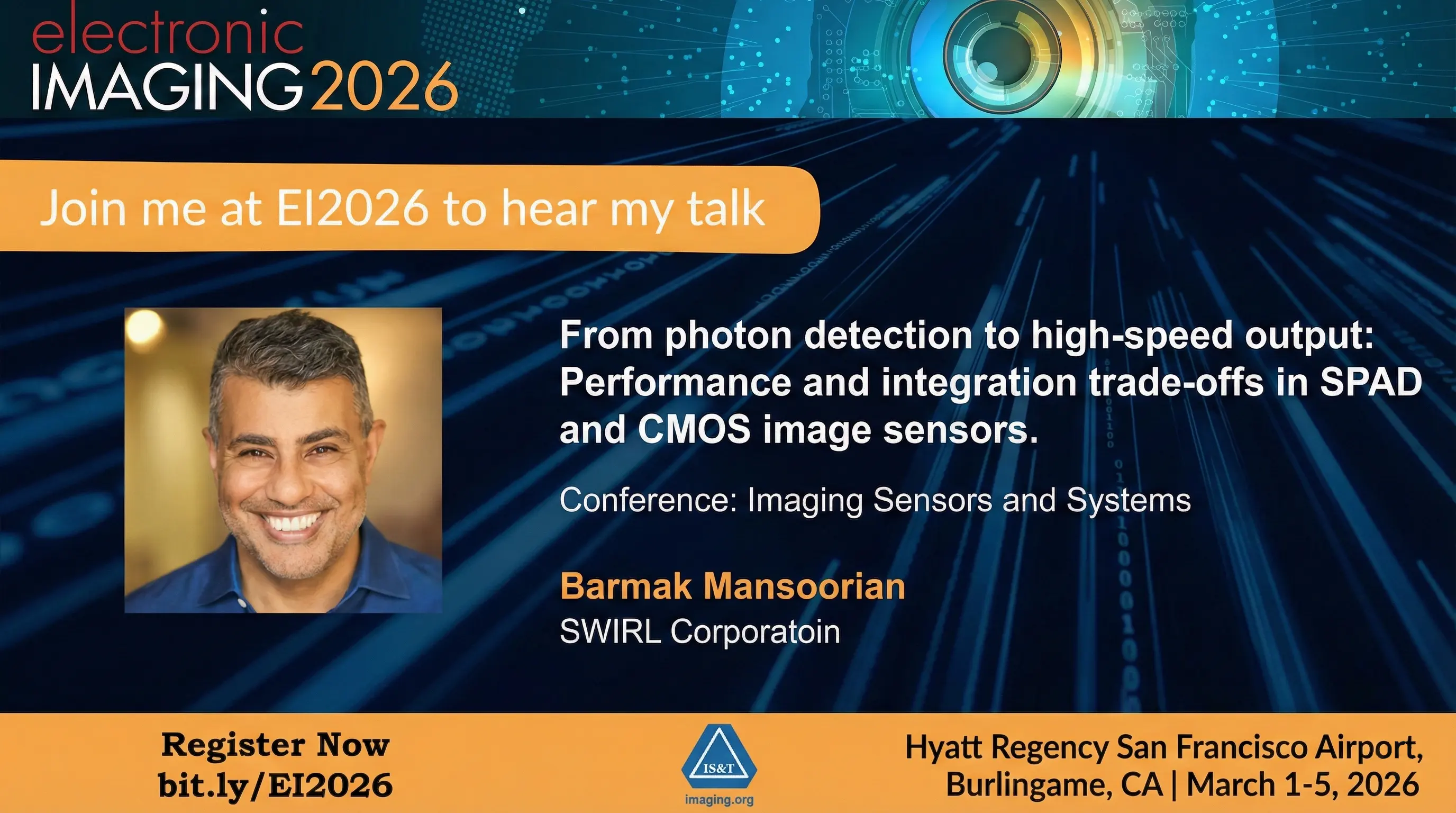 Electronic Imaging 2026 conference registration banner