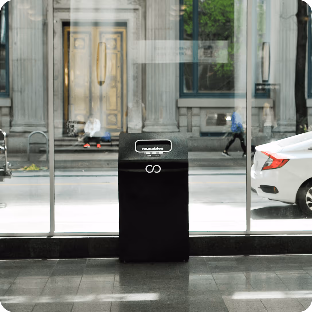 Image of a Smart Return Bin in an office lobby