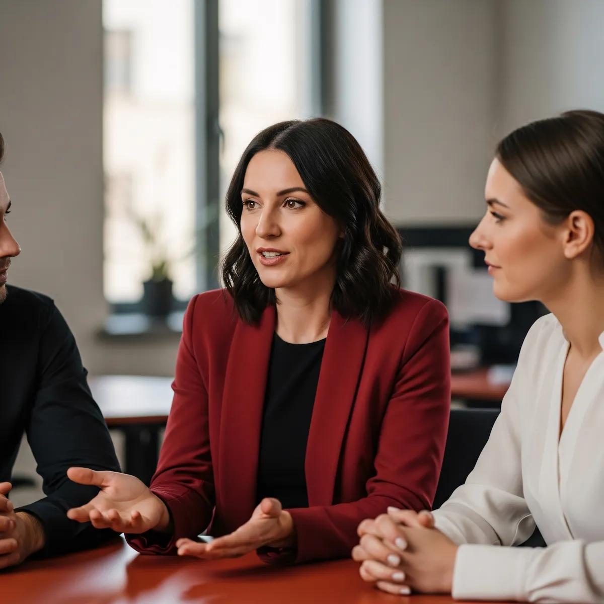 two women in discussion