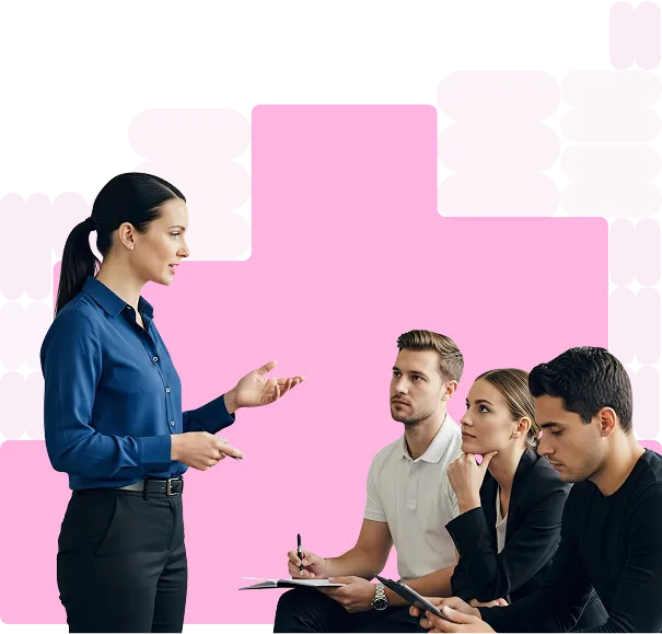 3 women on a discussion