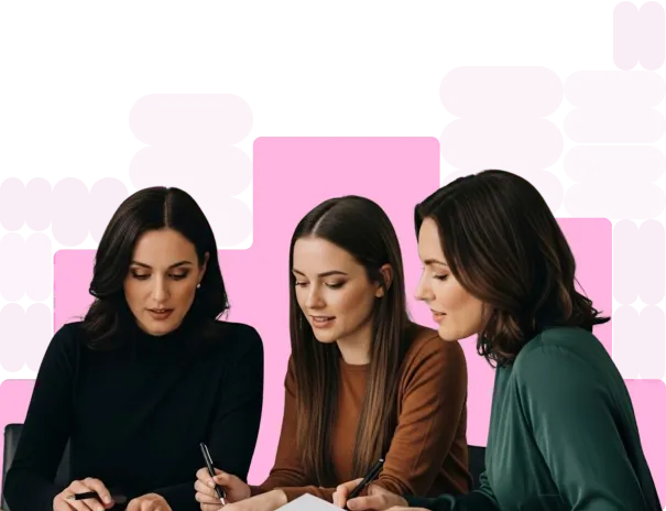 3 women on a discussion
