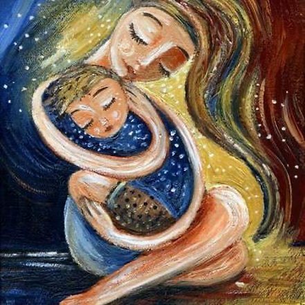 Woman holding a child