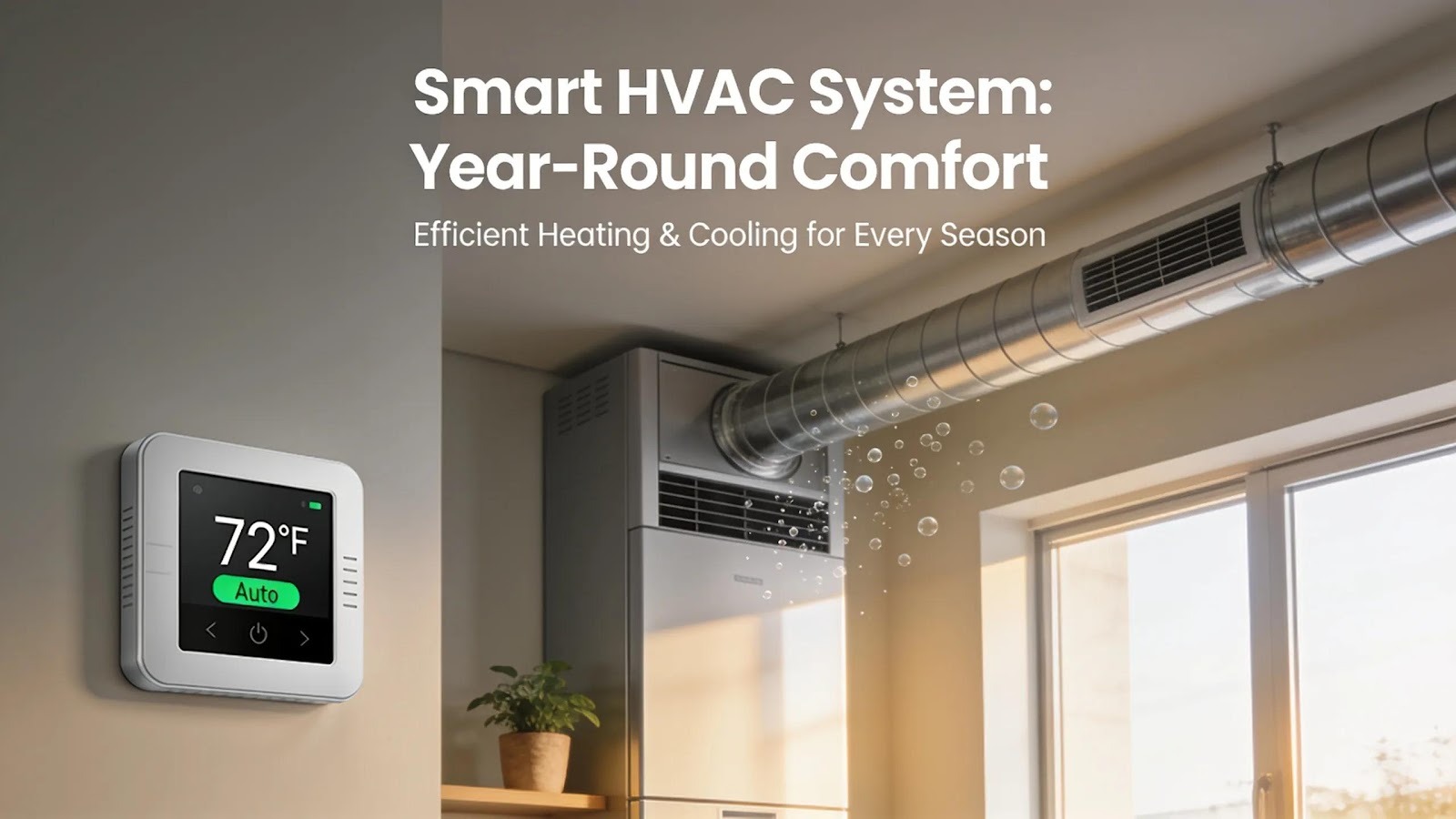Modern HVAC system in a well-designed home illustrating energy efficiency and comfort