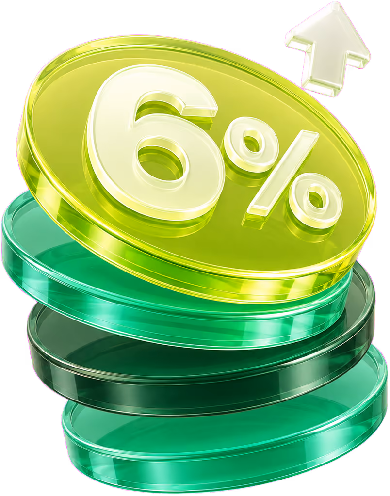 6% profit rate icon