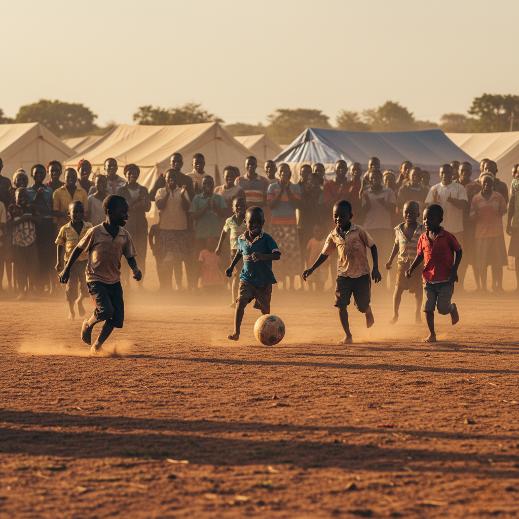 Kids playing soccer