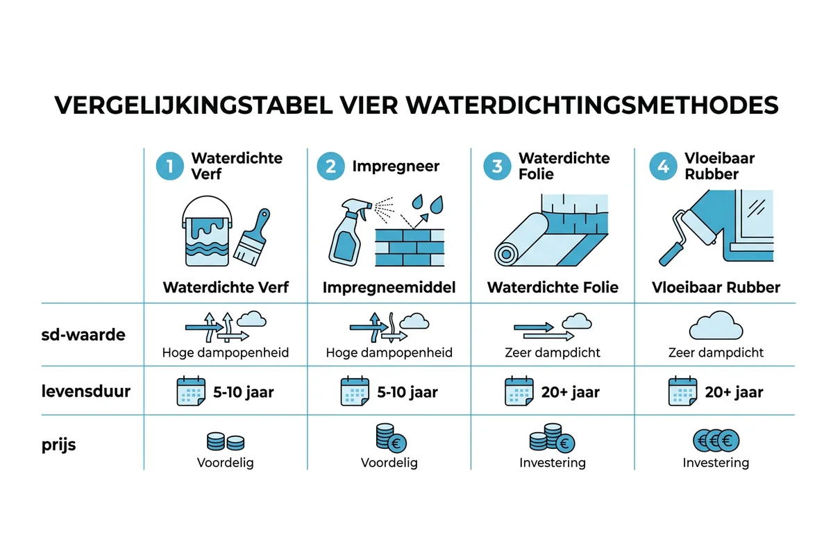waterdichte coating vs gevelimpregnatie vs verf vergelijking