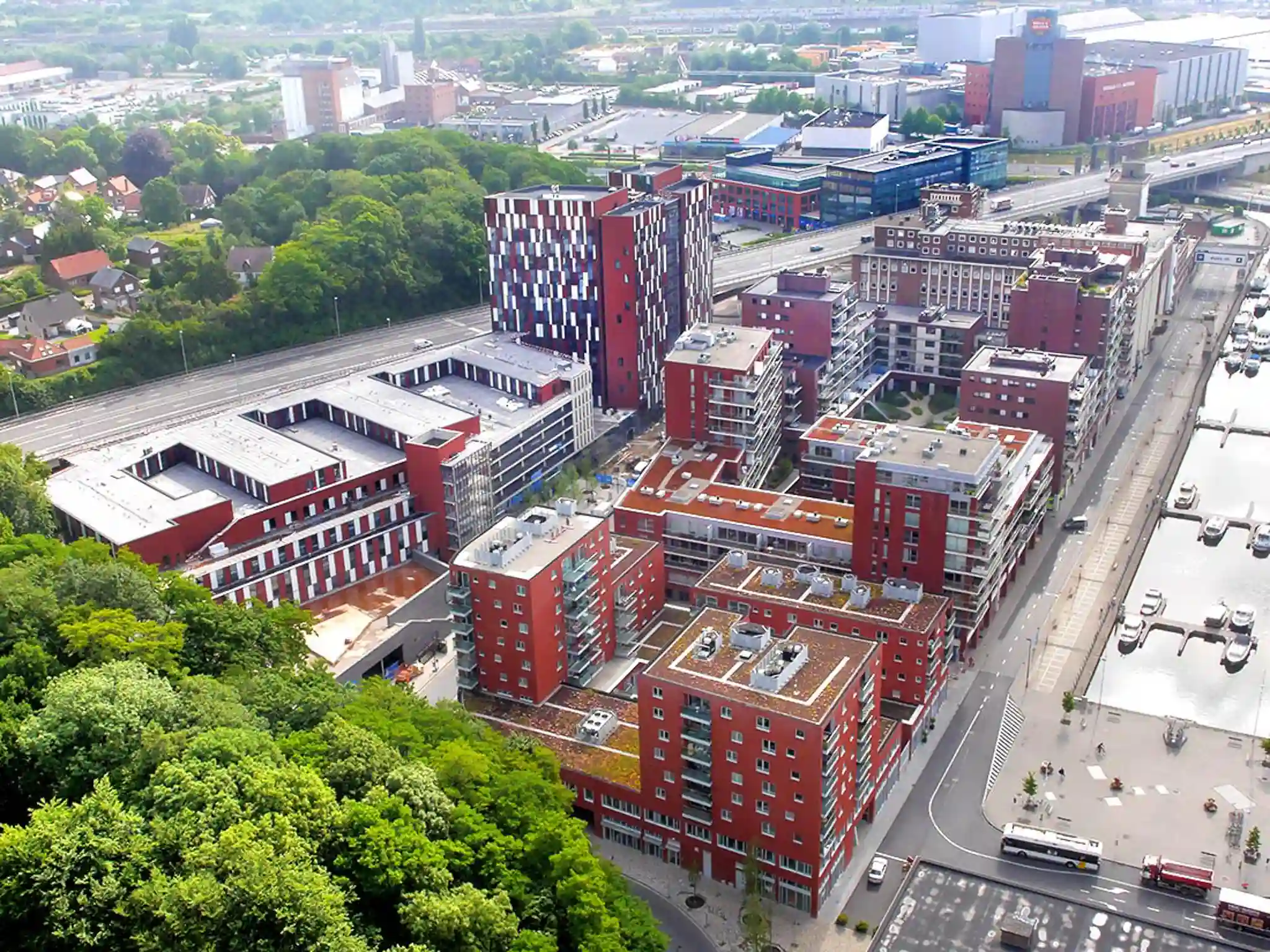 Zicht op de Vaartkom in Leuven, Vlaams-Brabant