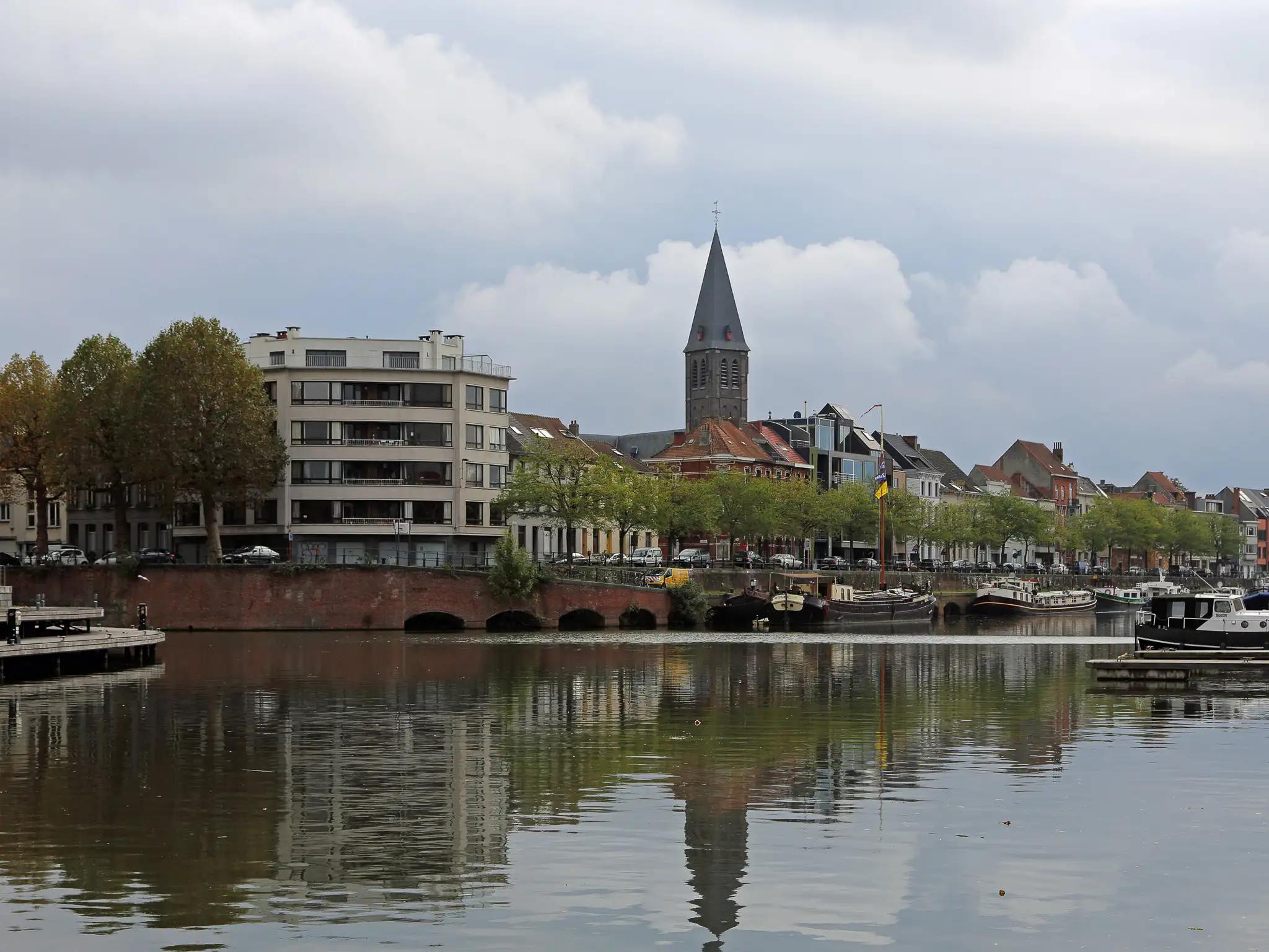 Portus Ganda in Gent, waar Leie en Schelde samenvloeien