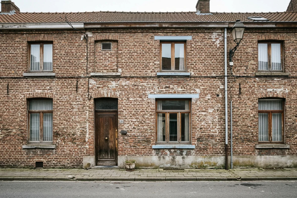 oude gevels België verweerd voegwerk doorslaand vocht kwetsbaar
