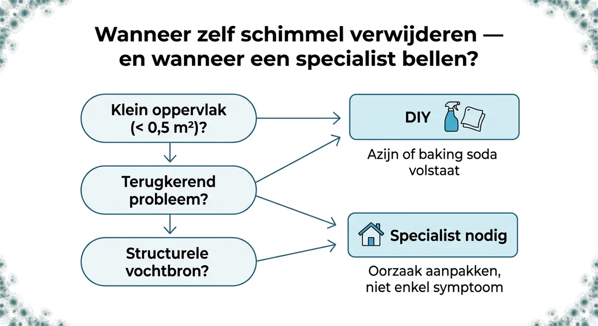 schimmel verwijderen DIY versus professioneel wanneer specialist nodig