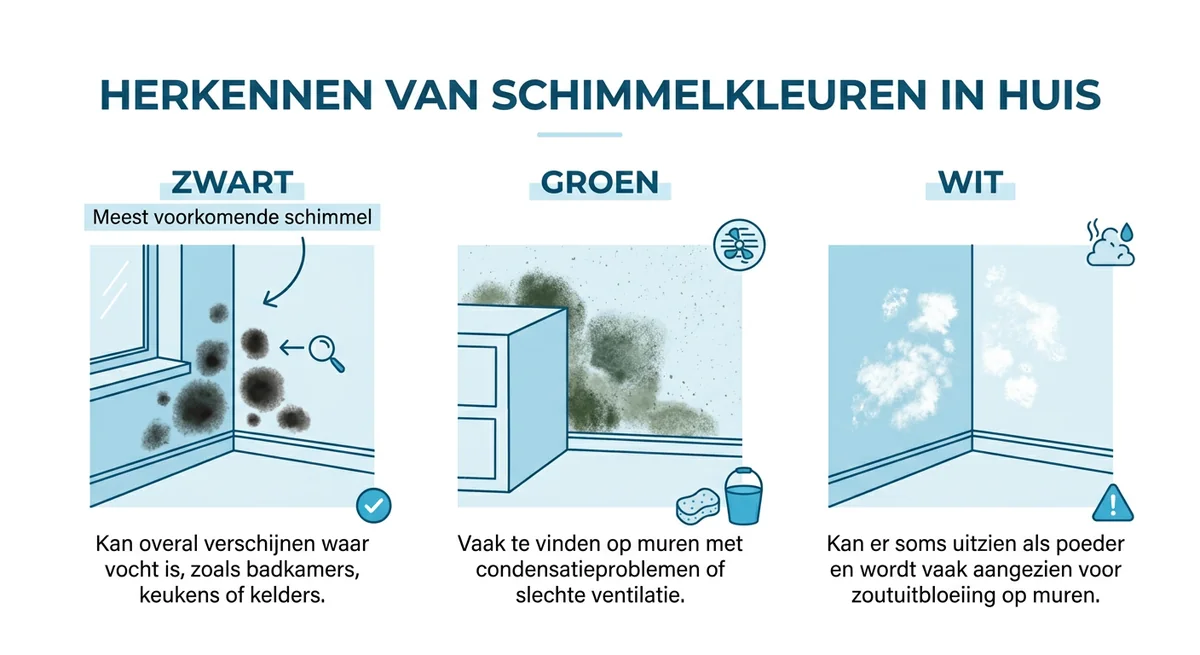 schimmelsoorten herkennen op muur