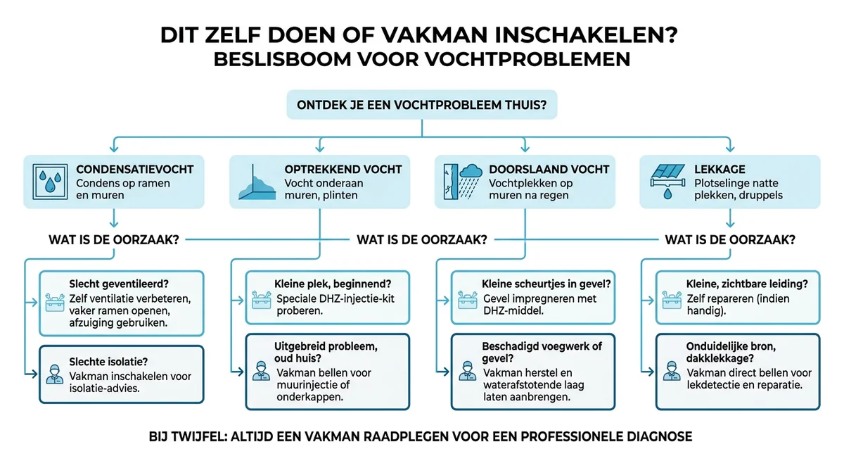 beslisboom vochtproblemen zelf of vakman inschakelen