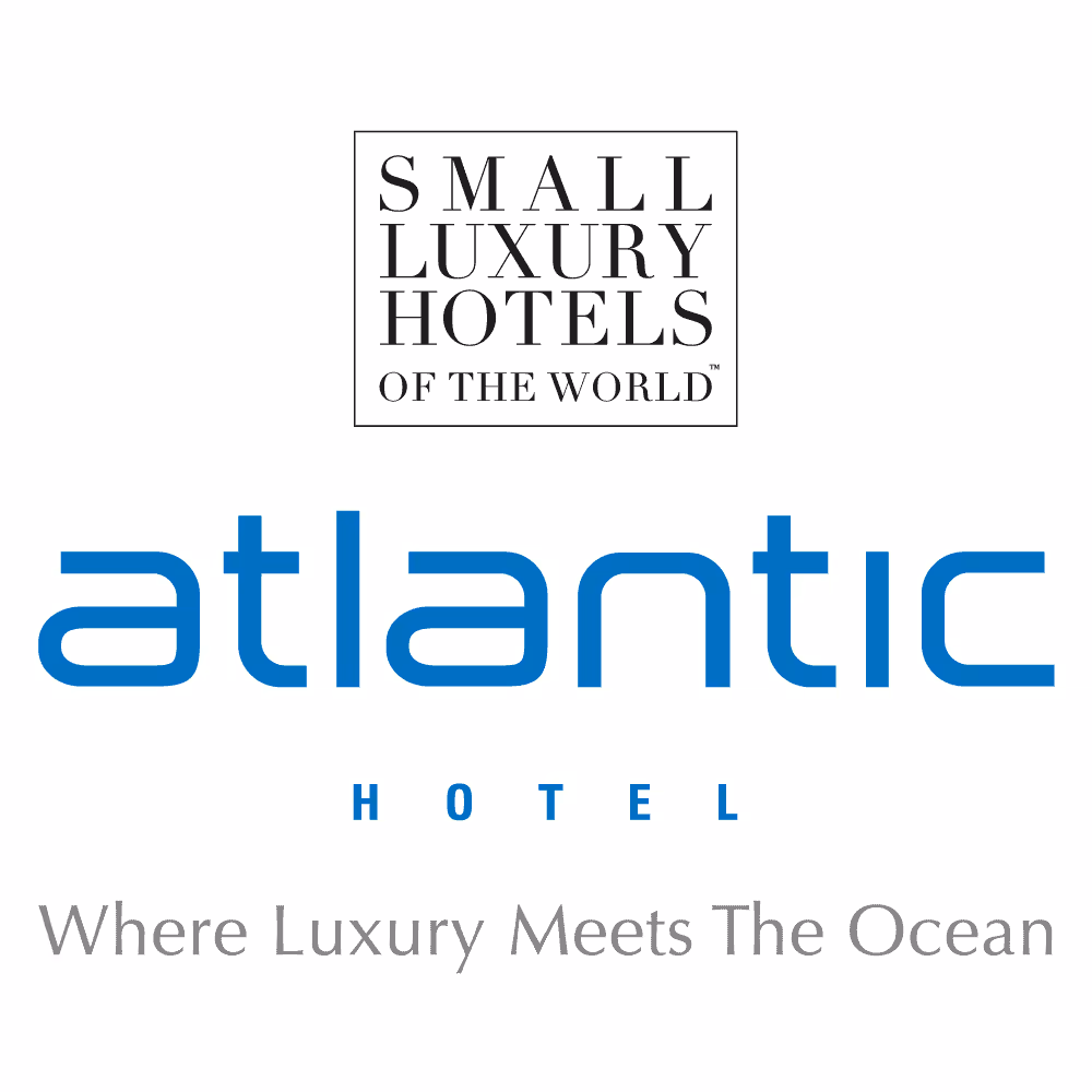 Small Luxury Hotels of the World logo above the Atlantic Hotel name and the slogan 'Where Luxury Meets The Ocean'.