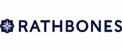 Rathbones company logo in dark blue with a star-like emblem on the left.