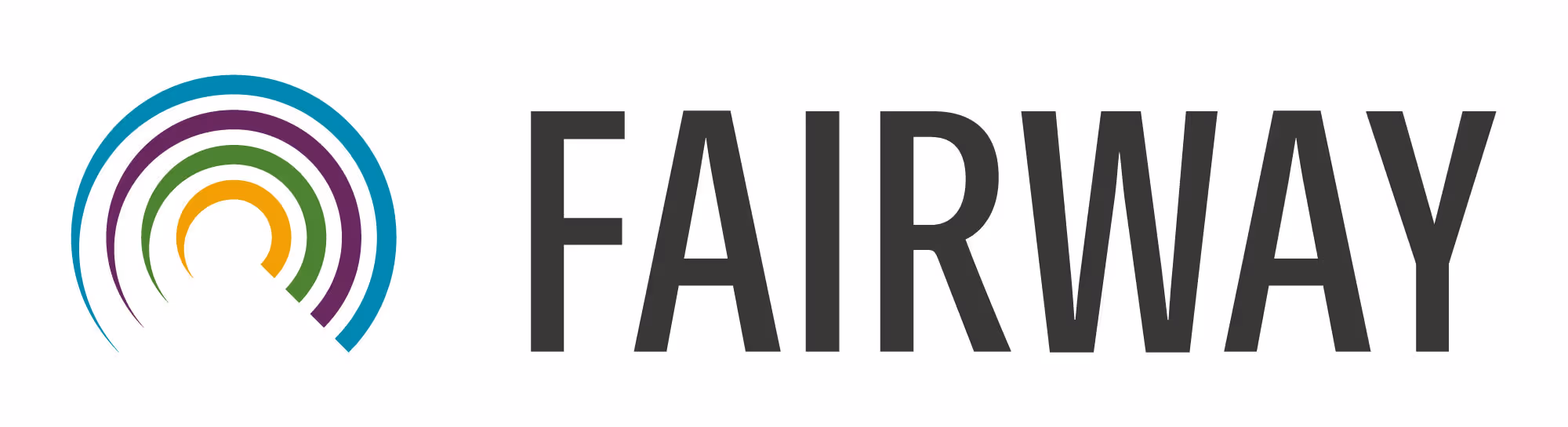 FAIRWAY logo with multicolored concentric arcs forming a circular design to the left of the text.
