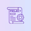 Icon of a project document with a gear symbol, indicating project management or planning.