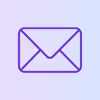 Purple light bulb icon with rays on a light lavender background.